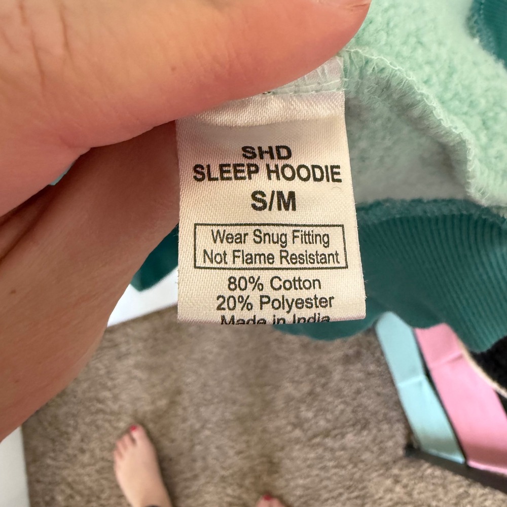 Lazy One Sleep Hoodie Women S/M Mint Green Good Dog Mom Graphic Oversized Pajama - Picture 5 of 9